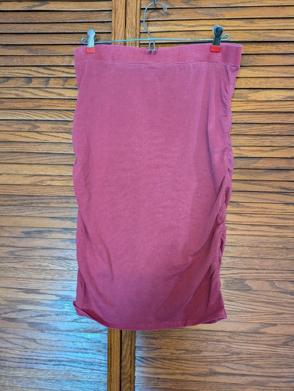 LA Made New Merlot Colored Midi Skirt Size Large